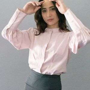 Epoque Evolution The Edit Shirt XS Long Puff Sleeve Organic Cotton Spring